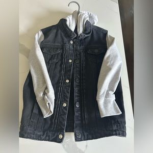 Toddler jean jacket with hoodie